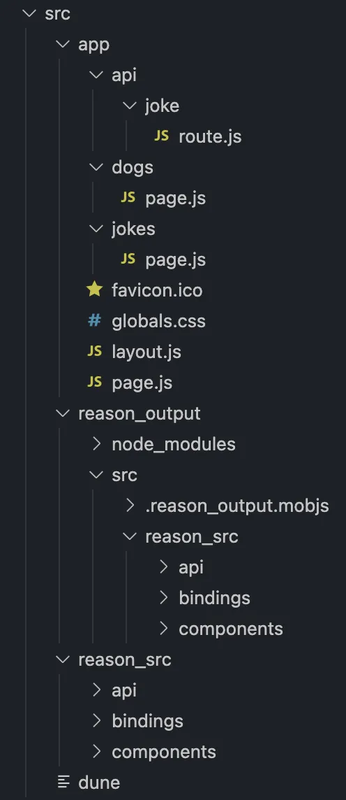 JS output code is promoted back into the src folder